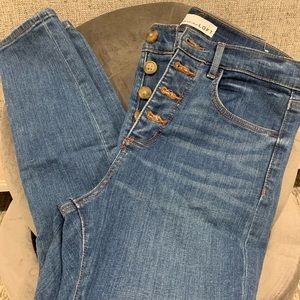 Loft High Waisted Skinny Button Fly Jeans